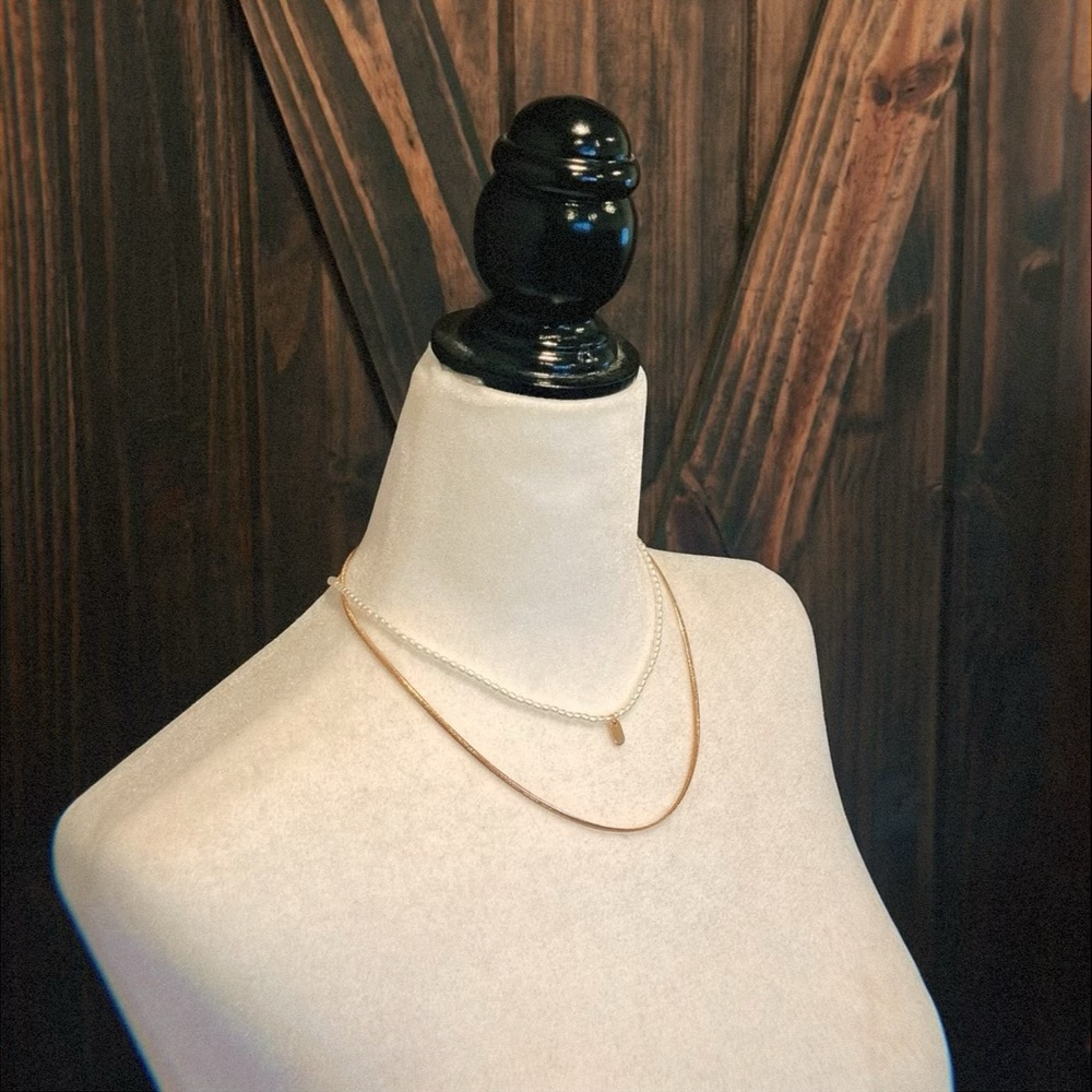Gold Chain and Pearl Zara Necklace Combo